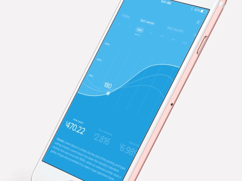 Analytics concept app blue finance graph ios iphone ui ux