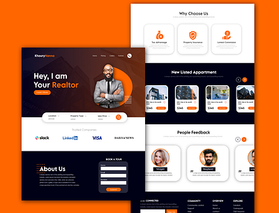 Real Estate Landing Page design landing page real estate ui design ux design
