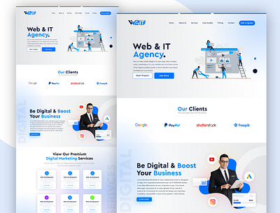 W2IT Creative Agency design landing page typography ui uiux uxui visual design