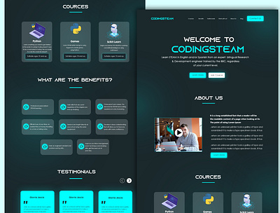 Codingsteam Ui design coding codingsteam landing page php uiux visual design