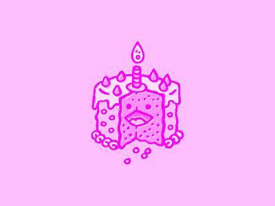 Birthday Cake birthday cake candle dude food dude guy happy illustration smile