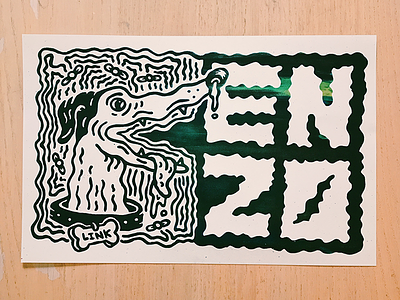 ENZO Posters band dog enzo greyhound illustration poster print screen print