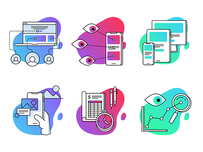 Whitelabel Landing Pages — Icons agency blob blobby gradient icon design iconography icons iconset illustration laptop phone services vector