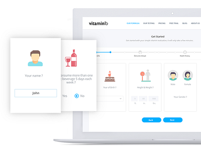 Vitaminlb - Website Design application clean design health icons illustration minimal photoshop ui ux website white