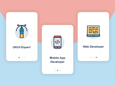 Onboarding cards colorful icons mobile app onboarding tutorial ui design