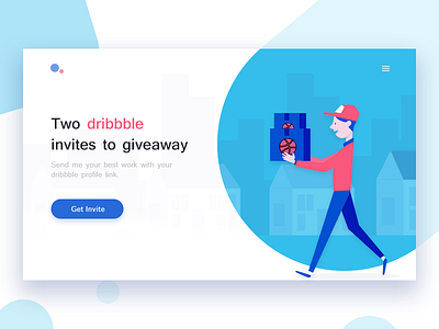 2 Dribbble Invites debut design dribbble invite home page invitation invite thanks