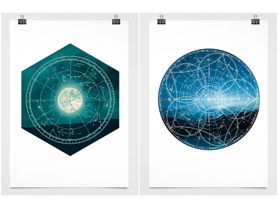 Vintage Charts art astrology atmospheric charts ethereal geometric landscape map moon night planets prints sky space spiritual stars vectors vintage