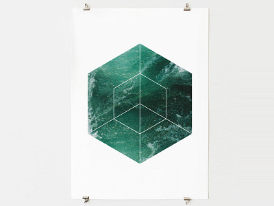Geometric Texture Print art craft geometric green hexagon liquid mask ocean print sea texture vector wall water