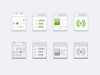 Set of modern and old school icons calendar domains figma icons live publish website