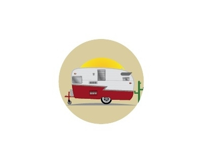 Trailer in a Circle adobe art creative creative direction desert design graphic arts graphic design illustration logo recreate vector