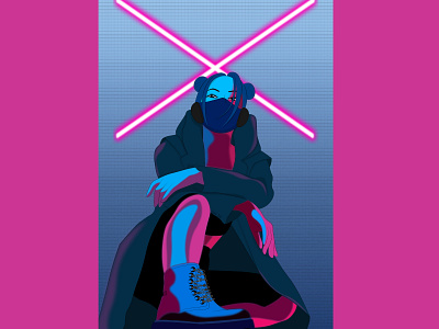 Neon girl design girl graphic design illustration neon vector