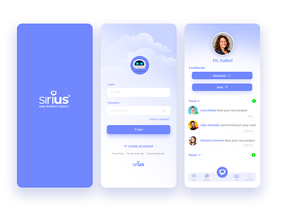 Sirius - Easy Feedback System animation app chatbot feedback mobile product design system ui ux