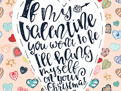 Valentines day greetingscard design graphic design handdrawn illustration lettering
