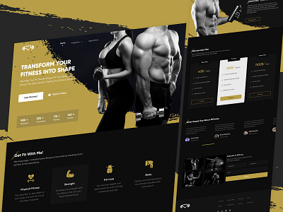 Fitness Landing Page concept dark mode design fitness gym health healthy landing page popular sport ui uiux user experience user interface ux visual design website workout