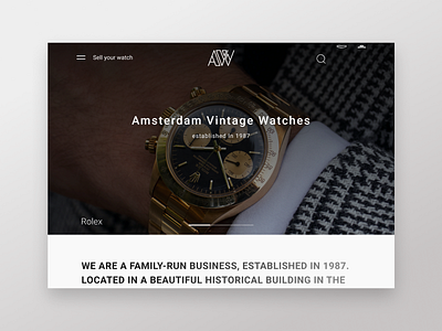 Landing page for the Antique Watch Store branding figma product page ui ui designer web design