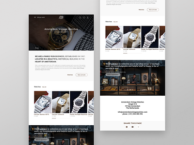 Landing page for the Antique Watch Store branding figma landing page ui ui designer web design