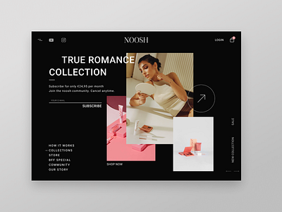 NOOSH Design beauty branding cosmetics design for women figma inspiration product page ui ui designer web design