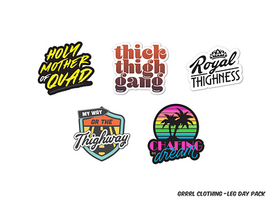 GRRRL Clothing Leg Day Sticker Pack