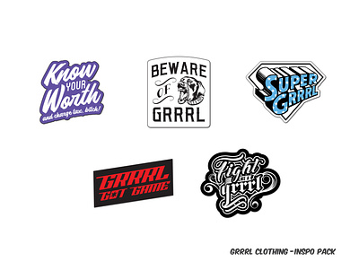 GRRRL Inspiration Sticker Pack branding design graphic design illustration logo typography vector