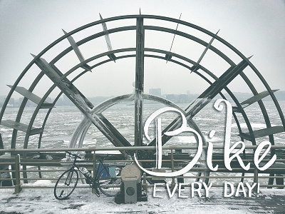 Bike Every Day Ice bike ice lettering nyc