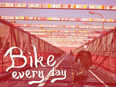 Bike Every Day Bridge bike bridge lettering nyc williamsburg