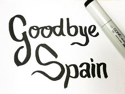 Goodbye Spain copic handlettering pen brush spain worldcup