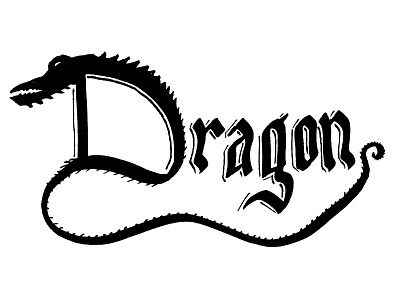 Dragon art calligraphy dragon font lettering type word