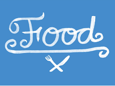 Food drawing hand lettering letter type