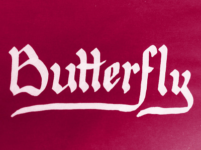 Butterfly calligraphy hand lettering pen