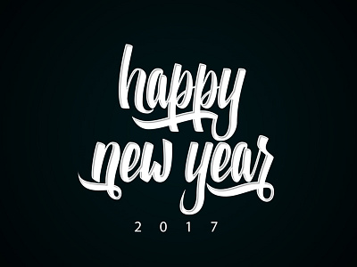 Happy New Year 2017 calligraphy cursive handlettering happy new year letter lettering newyear script sketch type typo typography