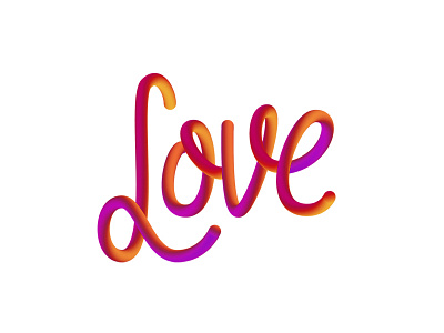 Love 3d type calligraphy color custom type hand lettering lettering ligature love signature typography vector