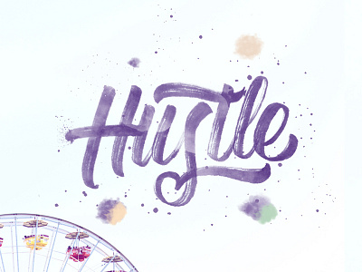 Hustle! brush script calligraphy custom type graphic design hand lettering letter letters ligature sketch sketching type typography