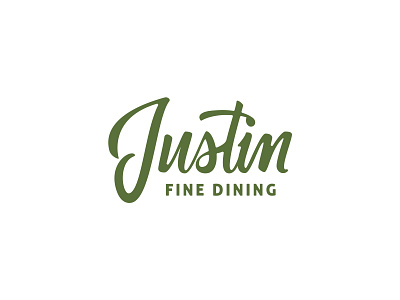 Justin - Fine Dining branding design graphic design hand lettering identity design letters logo logo design type typography vector