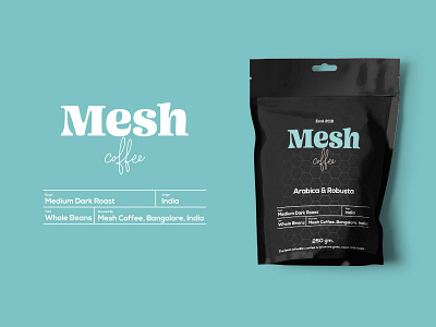 Mesh Coffee brand identity branding branding design graphic design logo logo design packaging design pattern type typography vector