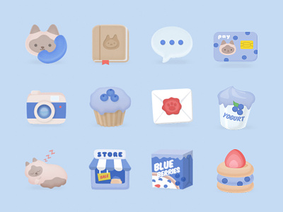 Momo’s Blueberry Icon Pack cat icon sugarcat