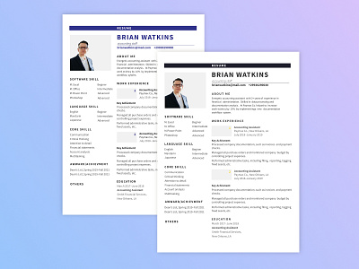 Professional Resume branding career curriculum vitae design illustration job logo print professioanl resume