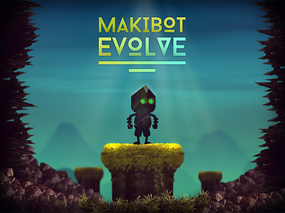 Makibot Evolve - Game Poster art fantasy game gaming ios ipad iphone makibot mobile game platform game poster