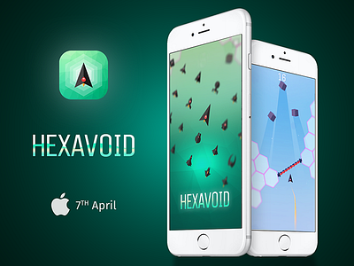 New iPhone Game Hexavoid app arcade game gaming hexavoid ios iphone mobile space spaceship ui