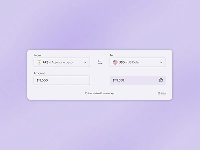 Daily UI 004: Calculator app blue calculator challenge converter currency daily dailyui design desktop finance money purple ui ux violet web