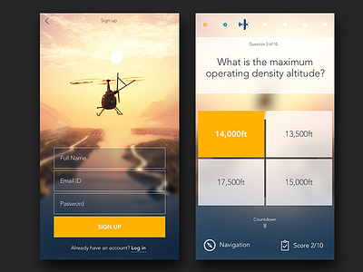 AeroQuiz - Quiz Game for Pilots aerobrain aeroquiz aviation pilot quiz quiz ui rahul bhatli ux