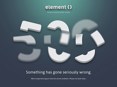 ElementCSS 500 Page 500 layout server error single page web page