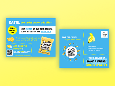 Laff Bites Kids Promotional Postcard Print Design advertising graphic design mail marketing postcard prints