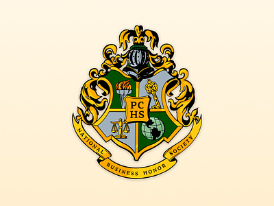 Harry Potter-inspired NBHS merchandise design balance coat of arms crest design globe graphic design gryffindor harry potter hogwarts hufflepuff illustration key merchandise procreate ravenclaw slytherin torch