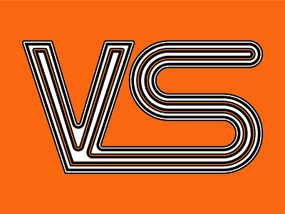 V.S. branding lines orange poster thick type typography vintage