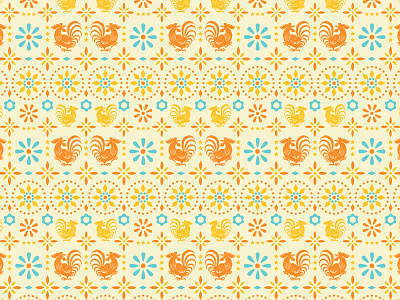 Rooster Tile Pattern mexican restaurant pattern rooster