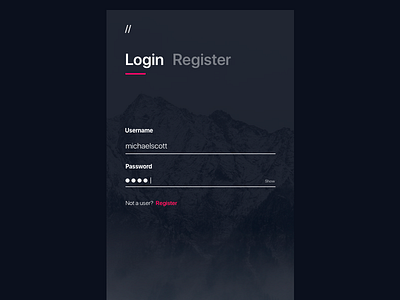 Login Screen login register ui ux