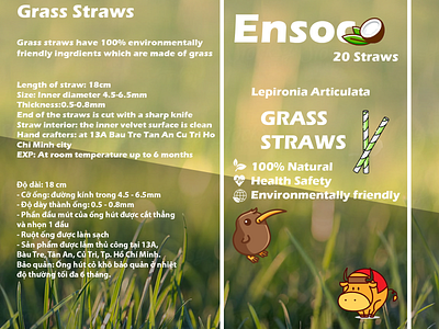 Grass straws packaging