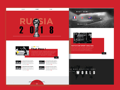Fifa Worldcup News UI 2018 fifa football news red ronaldo russia soccer ui vintage webdesign worldcup