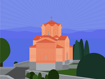 Church St. John Kaneo design flat illustration vector