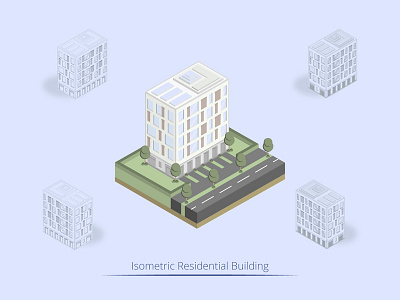 Isometric Residential Building building design flat illustration isometric design vector